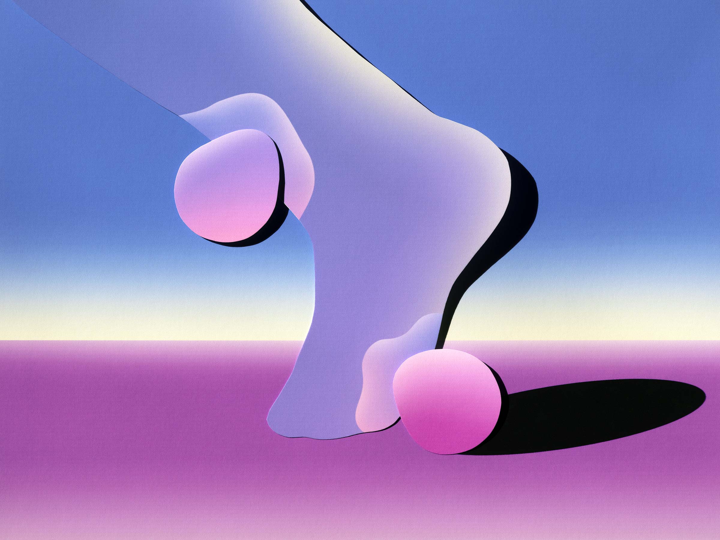 Illustration of a foot with two spheres impacting it