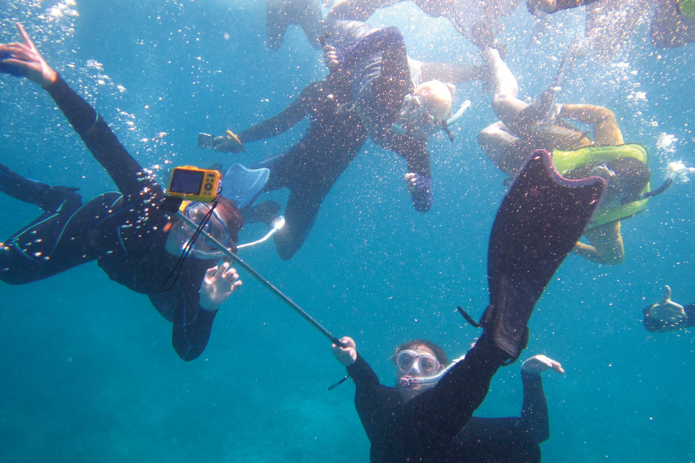 Students snorkel in the Florida Keys.