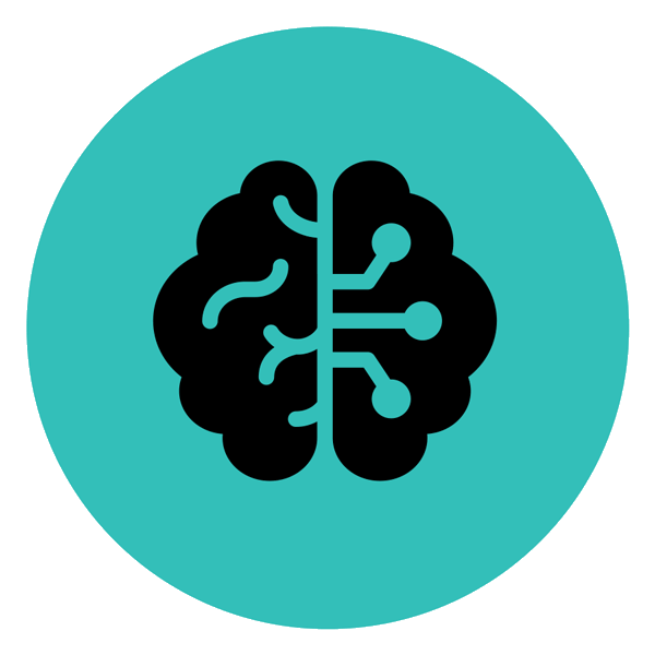 Illustration of brain with computer elements
