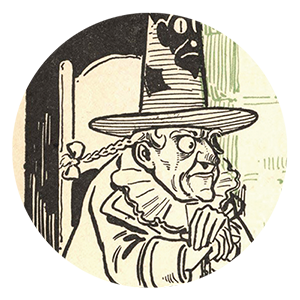 Original Wicked Witch of the West illustration in L. Frank Baum "The Wonderful Wizard of Oz"