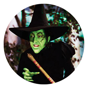 Margaret Hamilton wears green makeup in the first "The Wizard of Oz" movie.