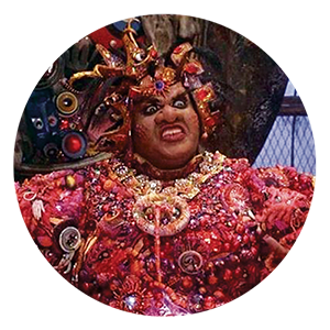 Mabel King plays the Wicked With of the West in "The Wiz" and does not wear green makeup.