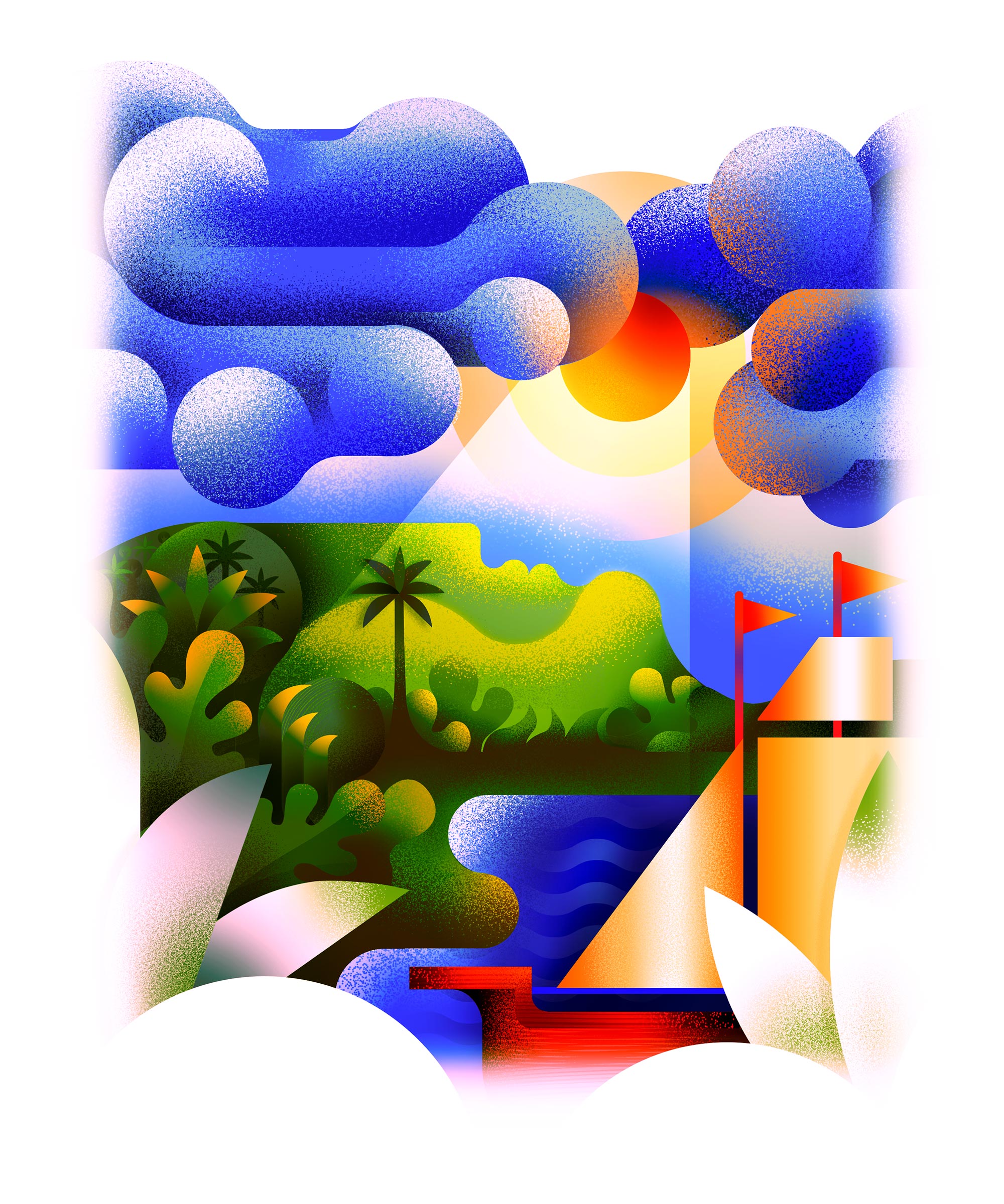 Illustration of an island