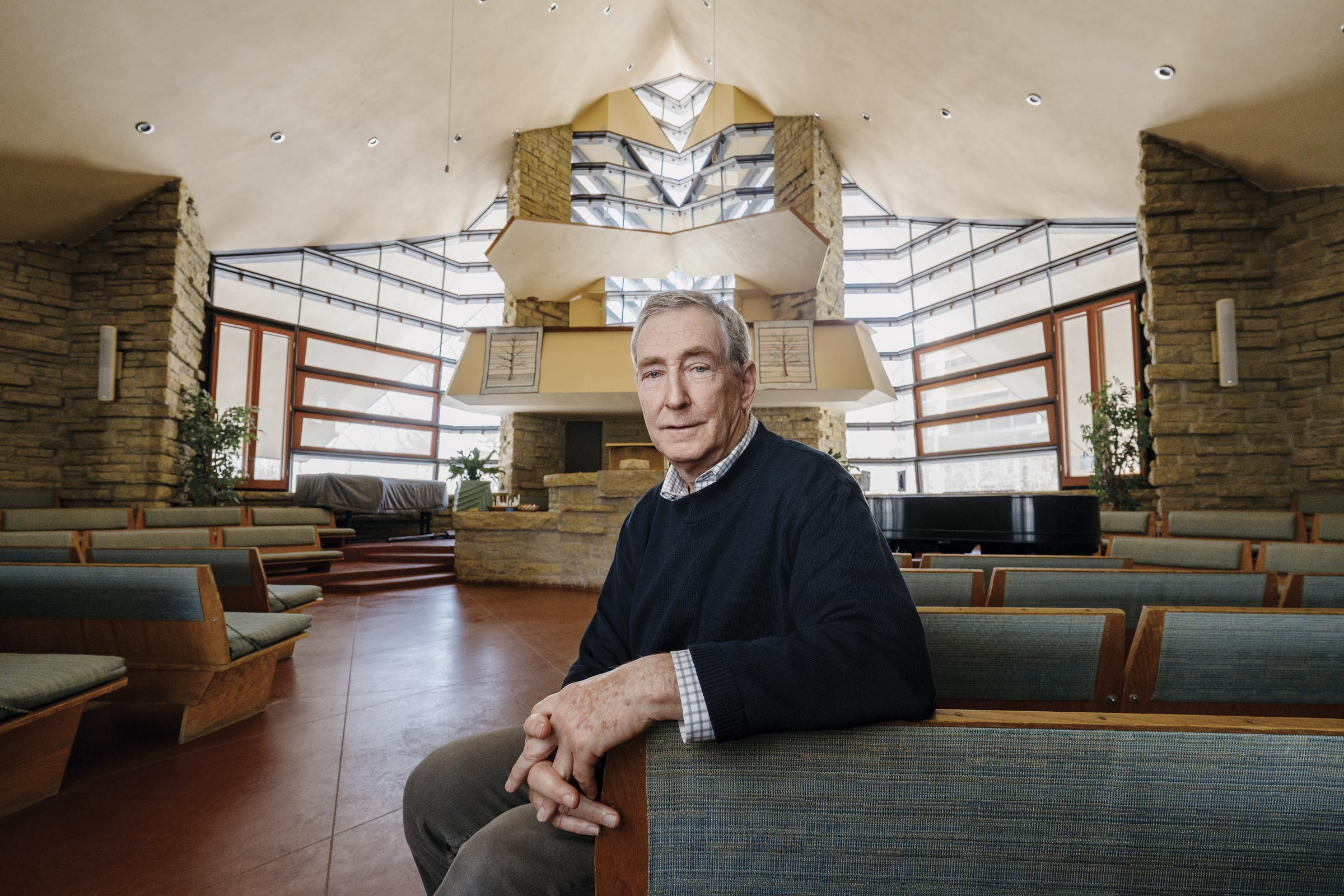 Photo of Dan Erdman in the the Unitarian Meeting House