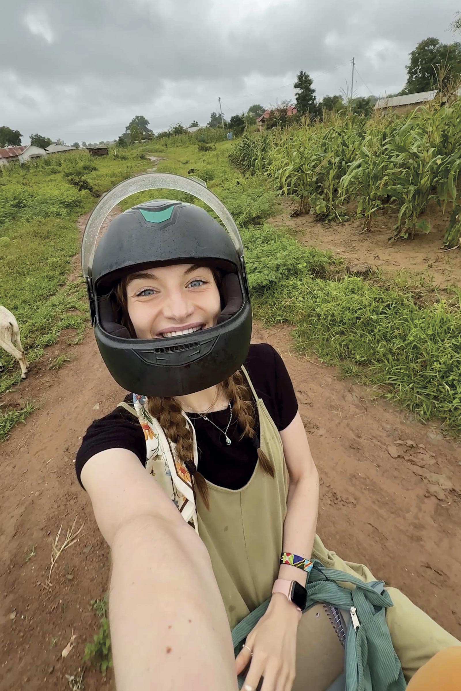 Jess Randall pictured in rural Kenya